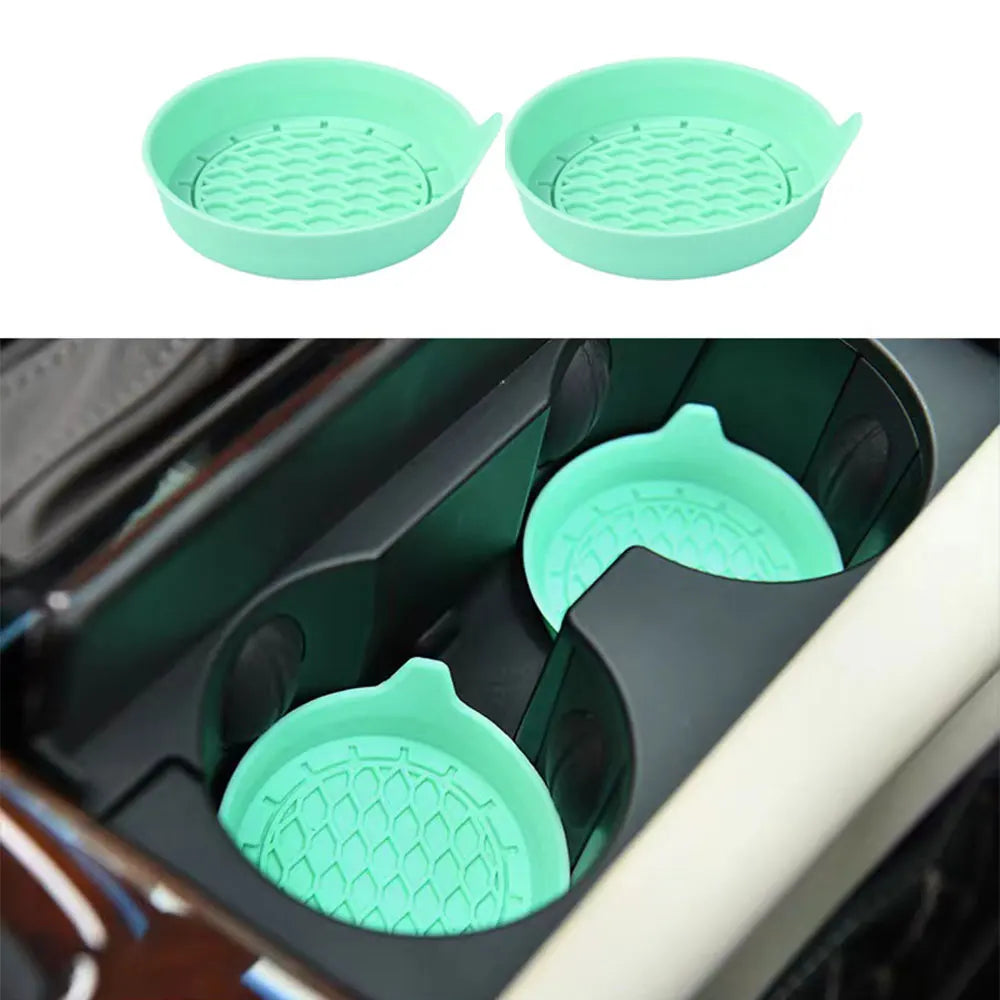 Sous-verre de voiture en silicone souple de 8 cm de diamètre, porte-gobelet antidérapant, étanche, antidérapant et anti-déversement, accessoires intérieurs automobiles universels.