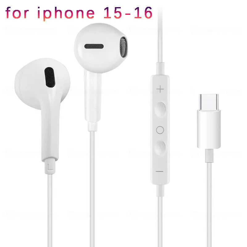 Écouteurs filaires Écouteurs de type C pour casques Apple Lightning avec ligne iPhone 5 6 8 7 Plus X XS MAX XR 10 11 12 13 14 Pro 15 16