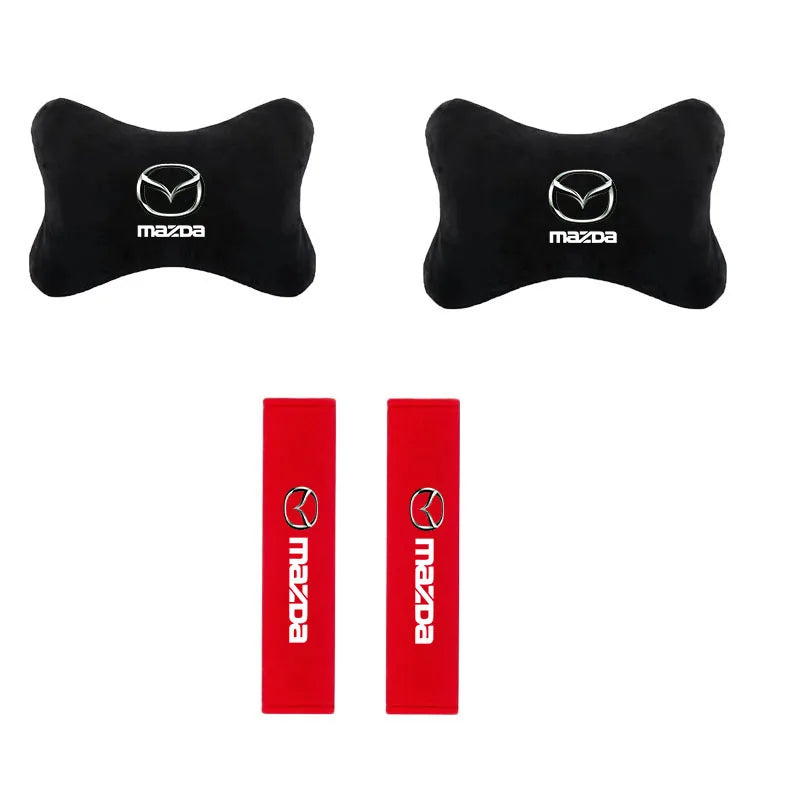 Housse d'appui-tête de voiture Housse de siège auto Oreiller de soutien de la nuque pour Mazda 2 3 5 6 MX5 Axela Atenza MS CX-3 CX-4 CX-5 CX-7 CX-9 CX-8