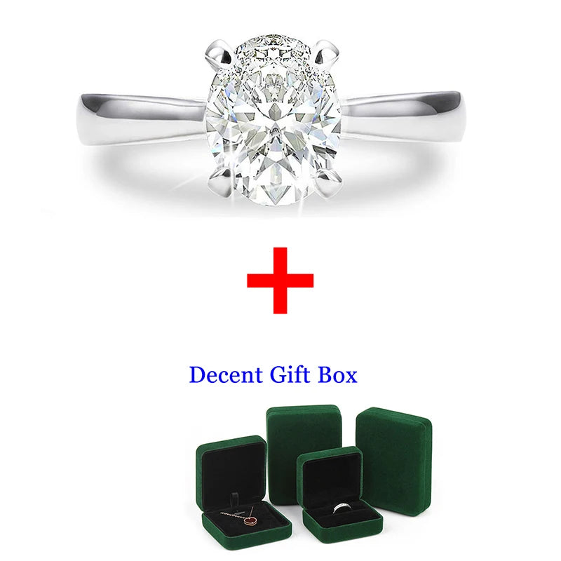 Bague en moissanite DJMAX 1-3 carats ovale/radiant couleur D pour femme, bague de fiançailles et de mariage originale en argent sterling 925, 2025