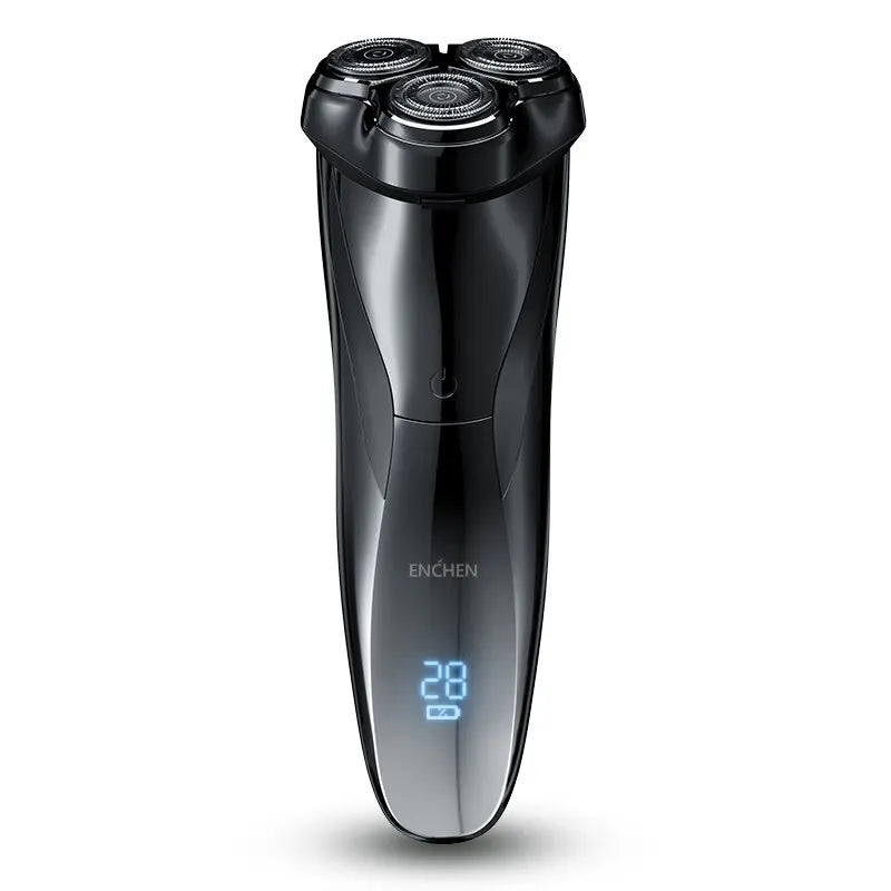 ENCHEN Rasoir Électrique 3D Blackstone 3 Étanche IPX7 Rasoir Humide et Sec Double Usage Visage Barbe Batterie Affichage Numérique pour Hommes