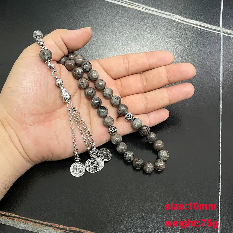 Tasbih Natural flame stone islamic gemstone bracelet turkish prayer beads Ramadan Arabic Accessories Eid gift misbaha