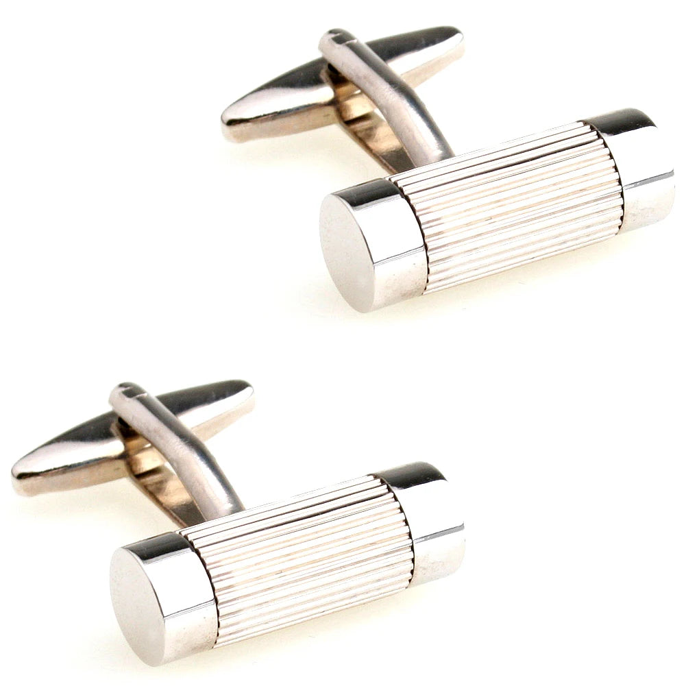 4 Styles TZG Stainless Steel Cufflinks Men Cuff Links Cuboid Cylinder 1 Pair