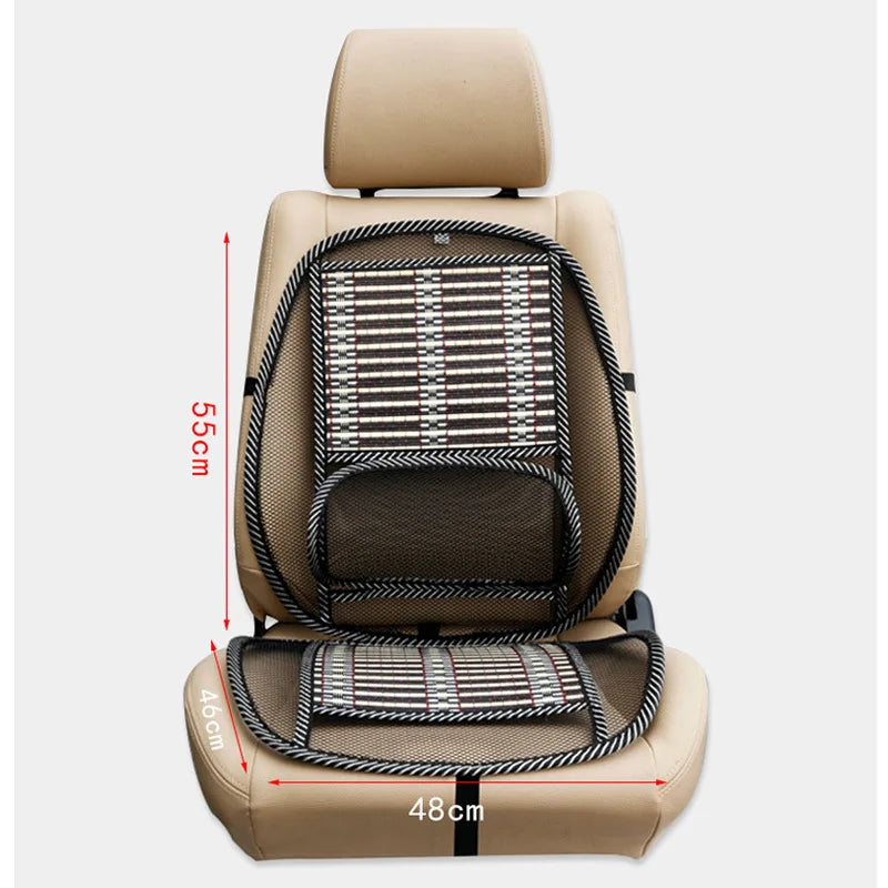 Coussin lombaire respirant en fil d'acier monobloc pour voiture d'été, coussin de massage en fil de bambou pour voiture, double usage maison et voiture