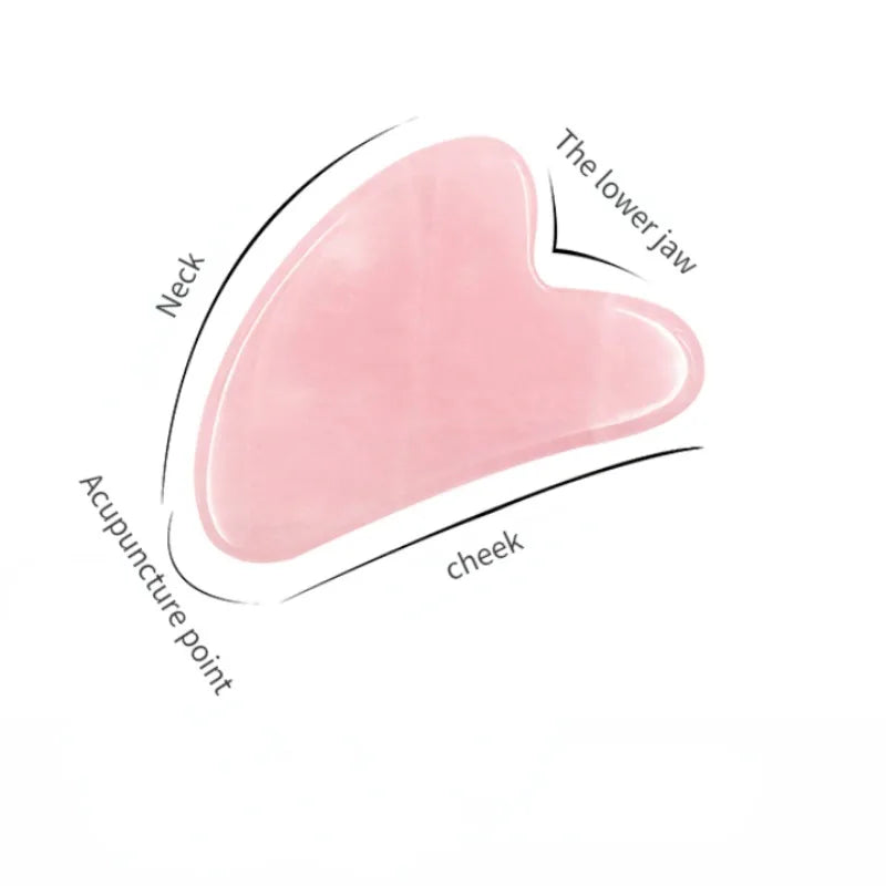 Outils de massage Gua Sha en jade naturel, grattoir en quartz rose, outil facial GuaSha pour le visage, le cou et le corps, prévient les rides, soins de beauté