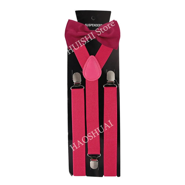 Ensemble Bretelles et Nœud Papillon en Promotion pour Hommes Femmes Garçons Fête Mariage – Bretelles Y-Back Chemise Nœud Papillon Papillon Accessoires de Costume Cadeau