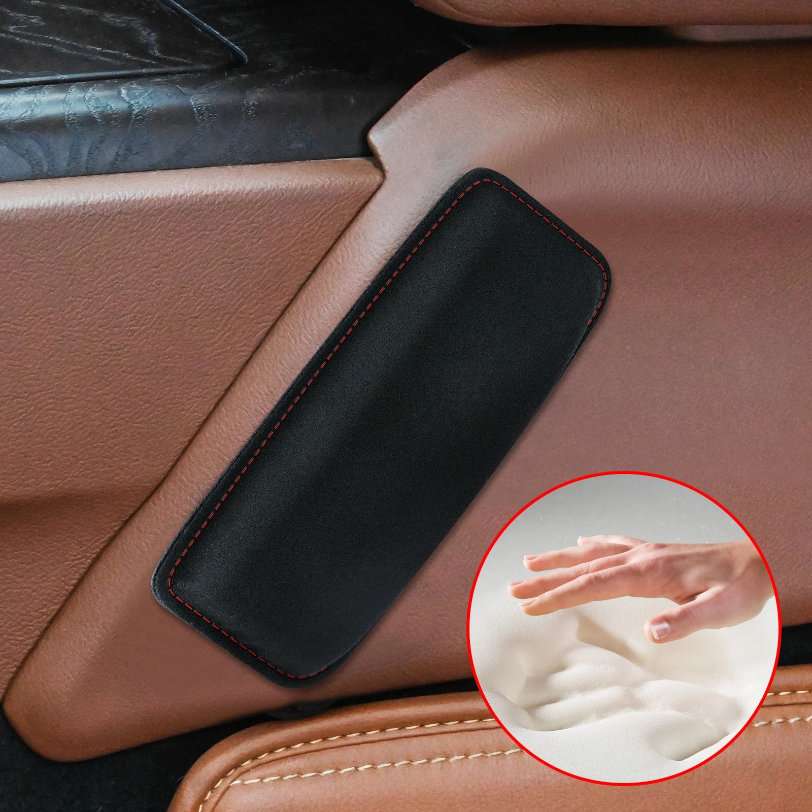 Car Suede Leather Knee Pad Inside Knee Cushion Comfortable Elastic Cushion Memory Foam Thigh Support Interior Accessories Car Su