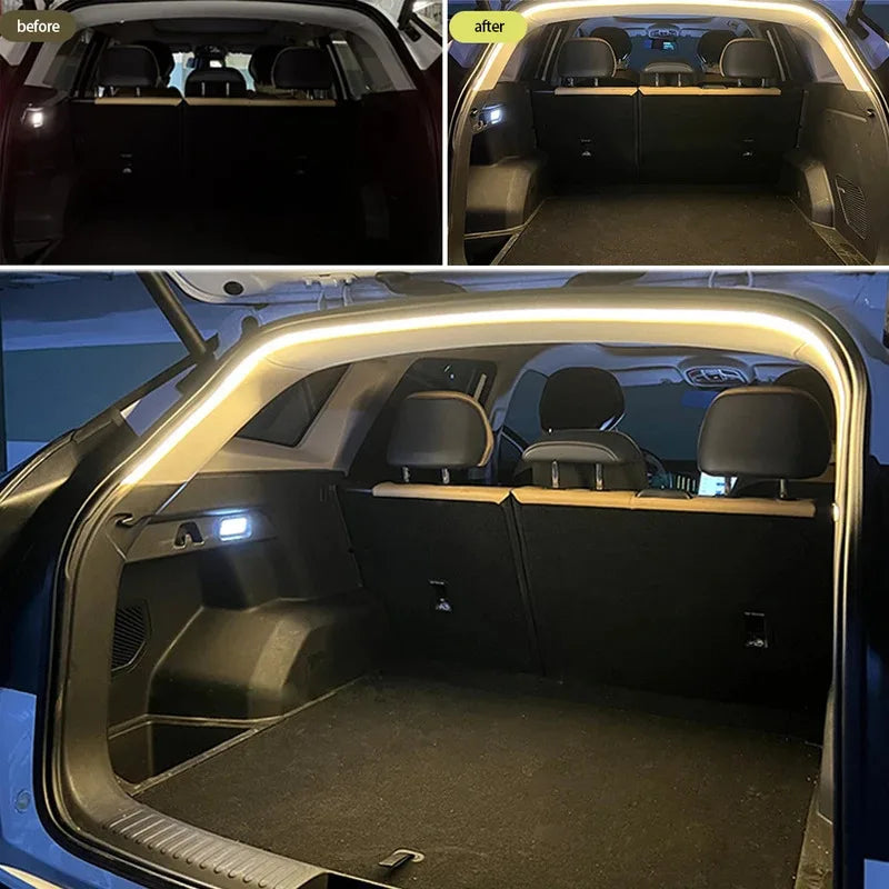 Car High Brightness Trunk Lighting Ambient Light Interior Decoration LED Wiring Free Automatic Sensing Tailgate Light Strip