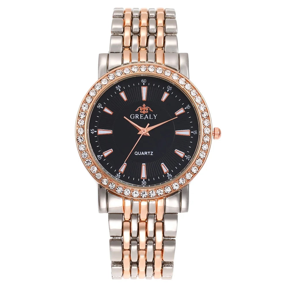 Nouvelles montres décontractées pour femmes, montre de mode de luxe pour amoureux, montre à quartz en acier inoxydable avec strass, cadeau pour hommes et femmes, montre-bracelet d'affaires