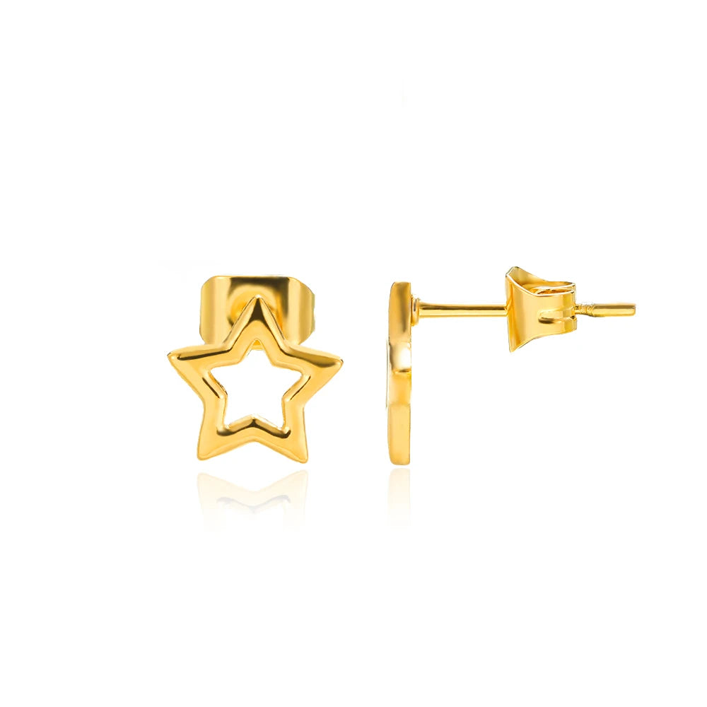 Boucles d'oreilles clous en acier inoxydable motif étoile de mer et coquillage pour femme, couleur or, style minimaliste, pour mariage, bijoux de plage d'été, cadeau