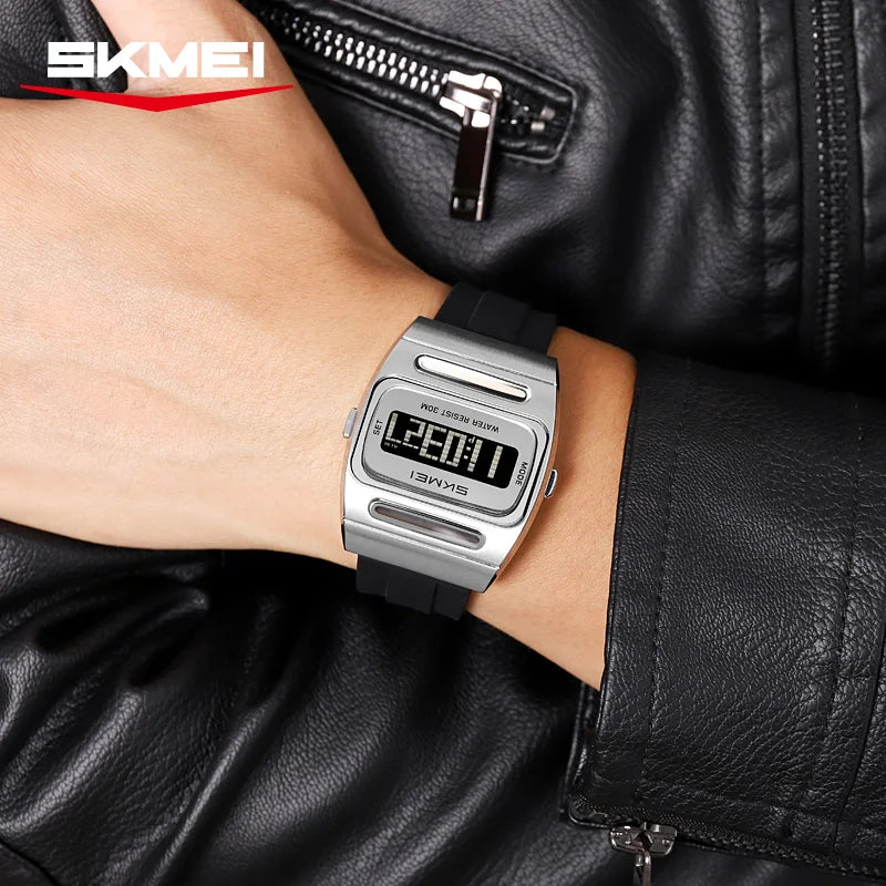 SKMEI 2563 Brand Men Electronic Watch New Fashion Alarm Clock Calendar Solar Energy Luminous Electronic Digital Watches for Man