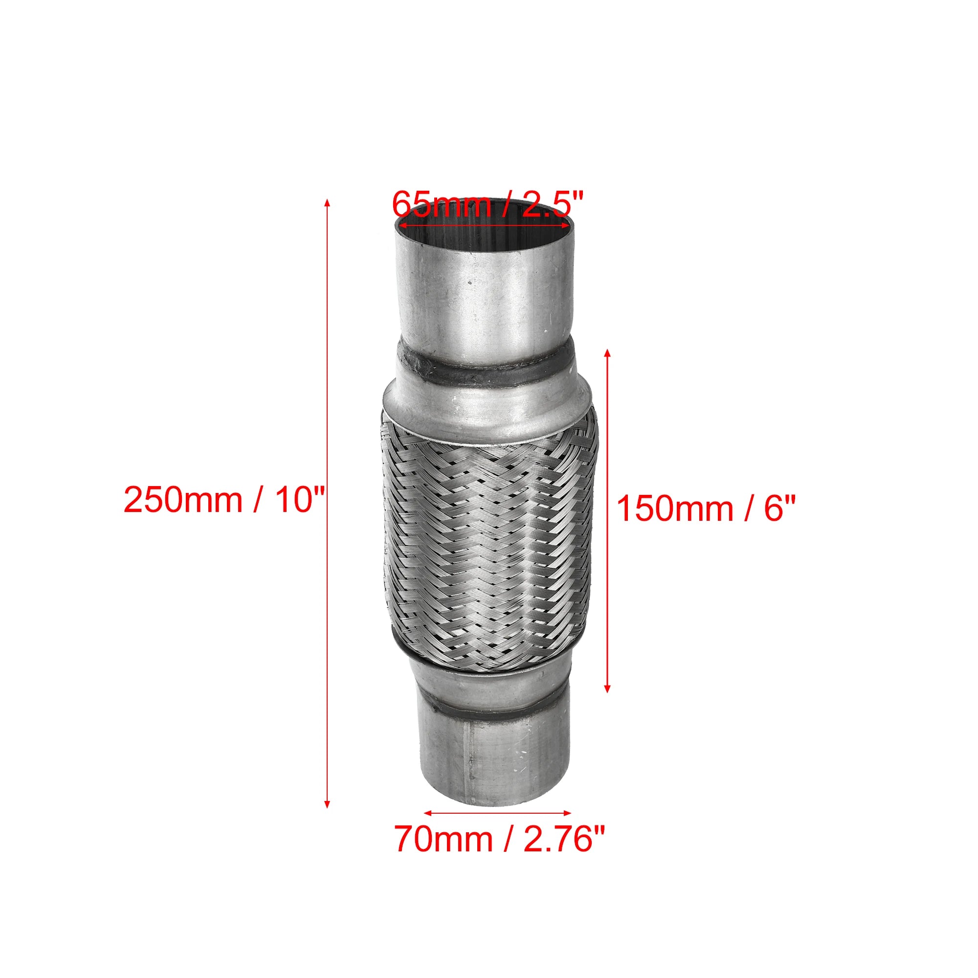 UXCELL 51x55x252mm 51x57x150mm 58x63x250mm Connecteur de tuyau de silencieux flexible télescopique en acier inoxydable pour pot d'échappement de voiture