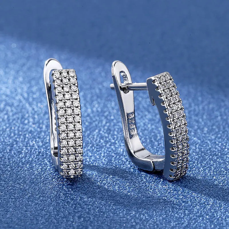 Boucles d'oreilles en argent sterling 925 Bijoux de haute qualité Rétro Motif simple Zircon violet blanc Boucles d'oreilles Meilleures ventes