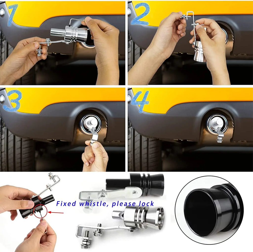 1 Sifflet Turbo, Sifflet d'Échappement Universel Turbo, Le Booster de Son Convient à la Plupart des Voitures, Berlines et Camions