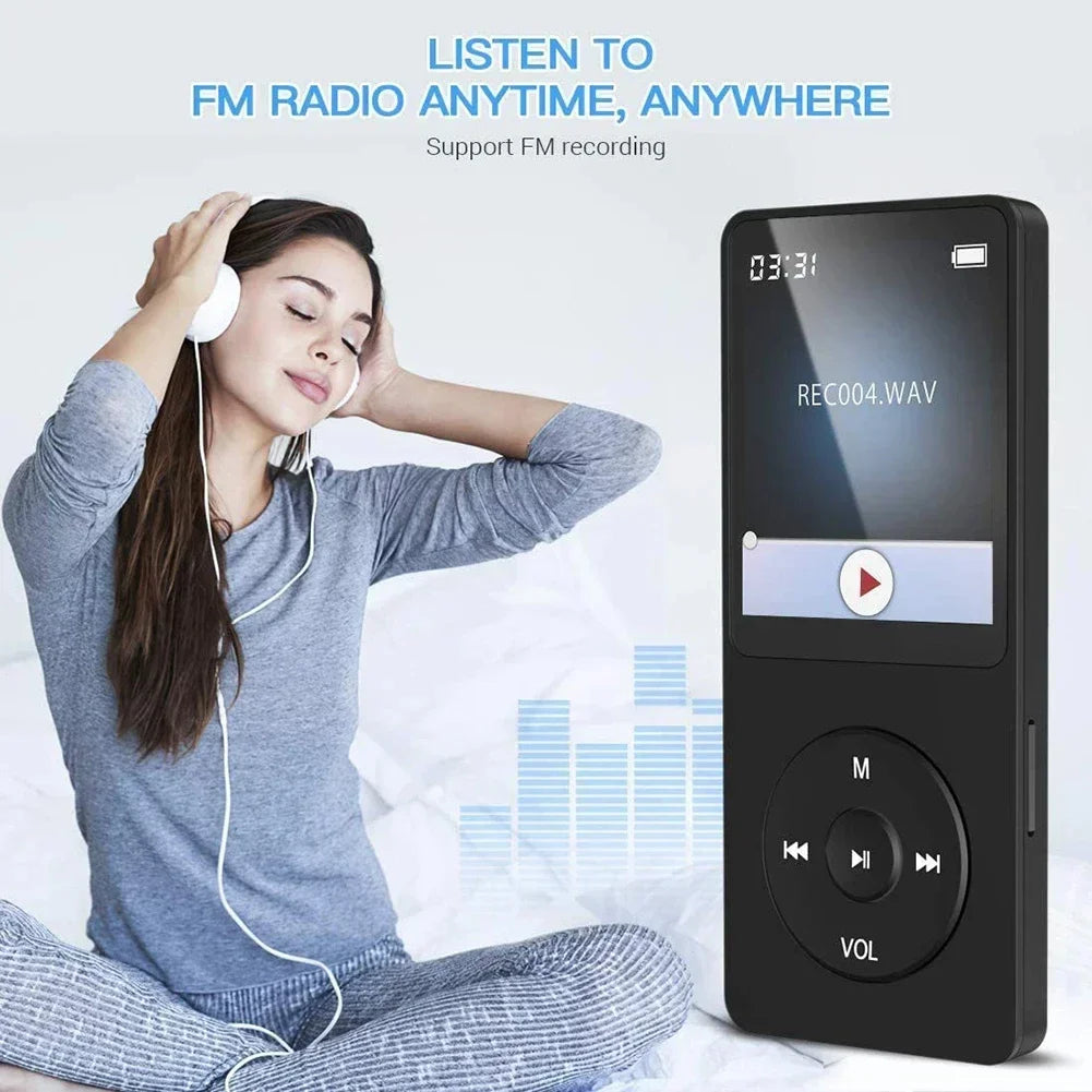 Nouveau lecteur MP3 2026, 1,8 pouces, Type-C, Walkman portable, Bluetooth 5.4 compatible, e-book, enregistrement, radio sport, lecteur de musique MP4