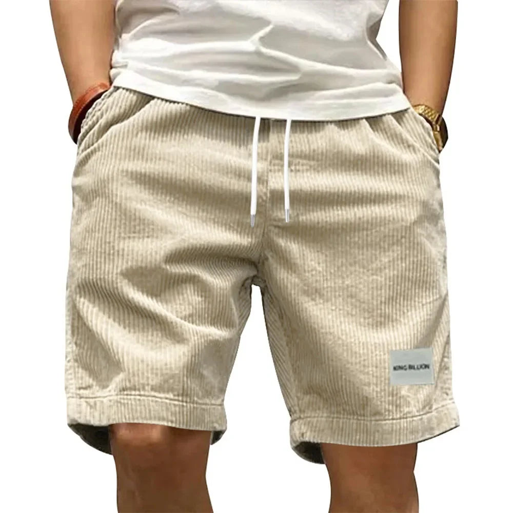 Short cargo vintage pour hommes, pantalon court en velours côtelé rétro tendance pour l'été, short décontracté de couleur unie pour hommes, short de sport respirant
