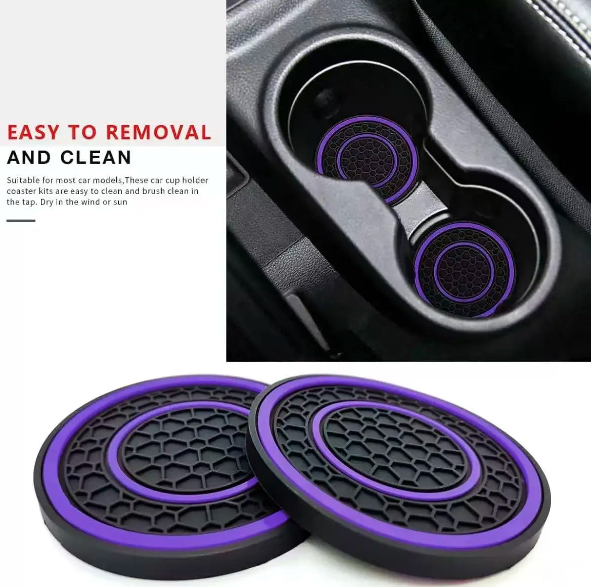 2 pièces Tapis de console centrale Premium | Antidérapant, anti-poussière, design assorti rouge et noir - Parfait pour protéger l'intérieur de la voiture