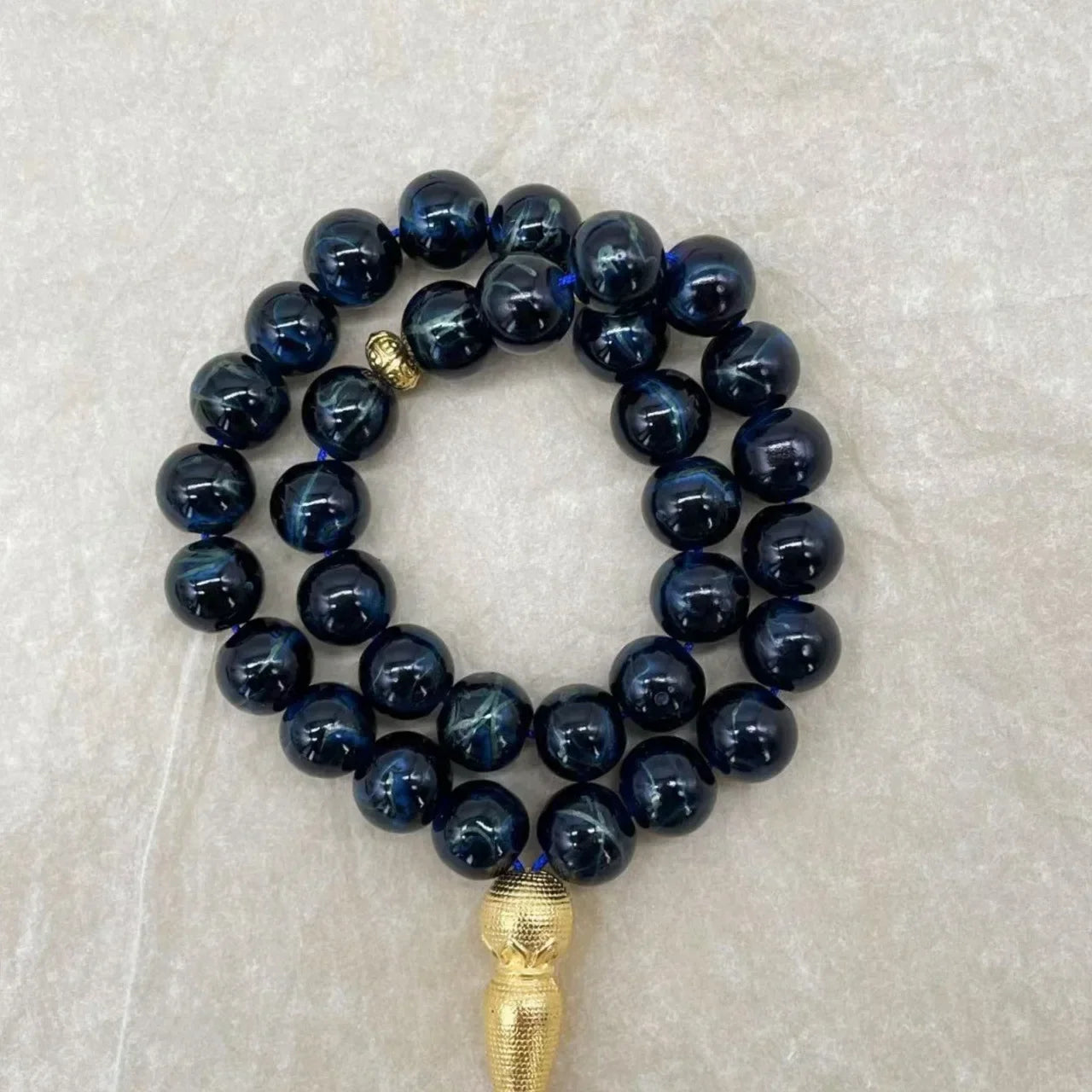 10mm 33 Beads Tasbih Crystal Glass Bracelet Muslim Rosary Tassel Prayer Beads Islamic Tasbeeh Masbaha Meditation for Women Men