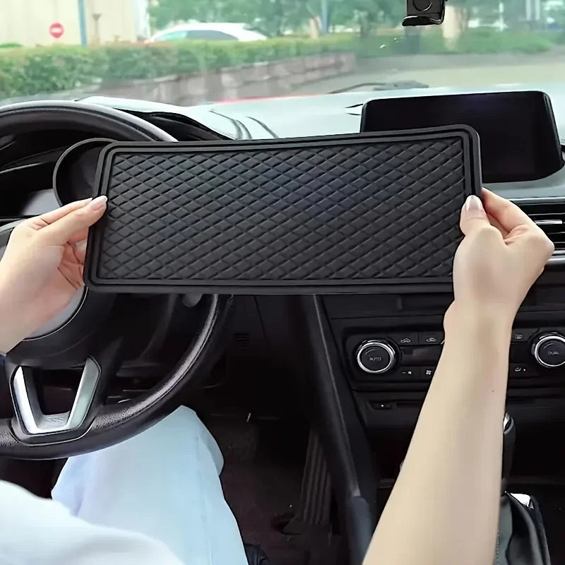 1 tapis antidérapant pour voiture avec laine adhésive, tapis en maille pour console centrale de voiture