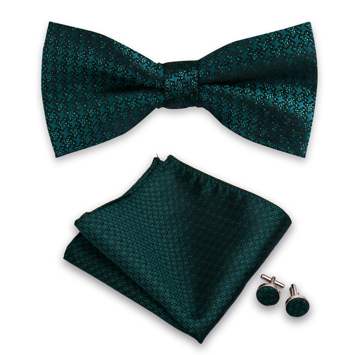3pc Set Bow Tie Bowtie Handkerchief Cufflinks Set For Men Shirts Fit Business Wedding Butterfly Paisley Pocket Square Bowtie Man