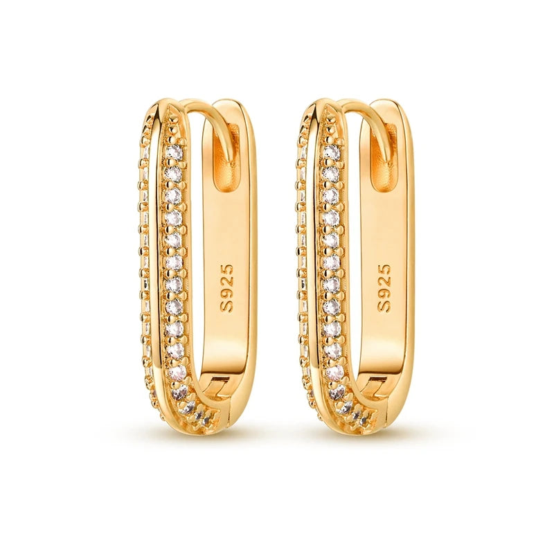Boucle d'oreille Créole en Argent 925 pour Femme, Or Rose, Jaune, Pendientes Originales, Bijoux Minimalistes