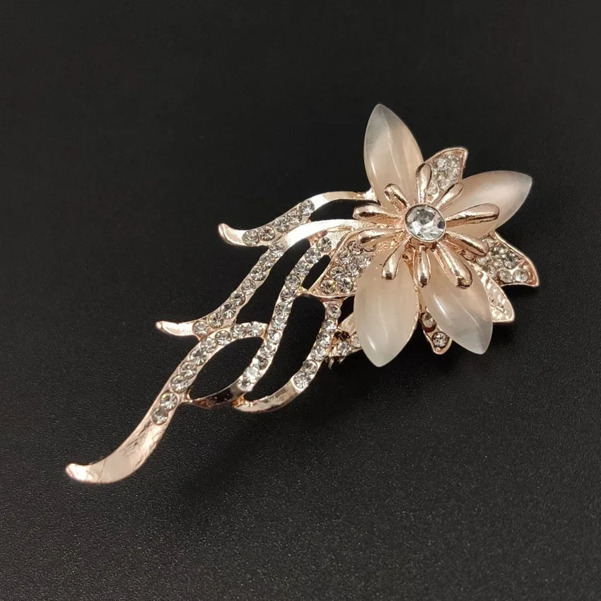 Broches Pierre Opale Strass Broche De Couleur Or Fleur Bouquet Broche Épingle Mariage Bijoux Cadeau Broches Pour Femmes