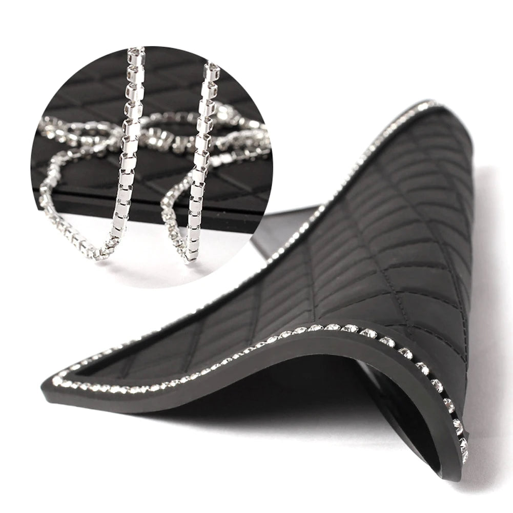 Tapis Antidérapant Magique Pour Téléphone GPS Lunettes De Soleil Ornement De Tableau De Bord Intérieur De Voiture Décoration De Voiture Diamant Coussin Collant Antidérapant Accessoires De Voiture