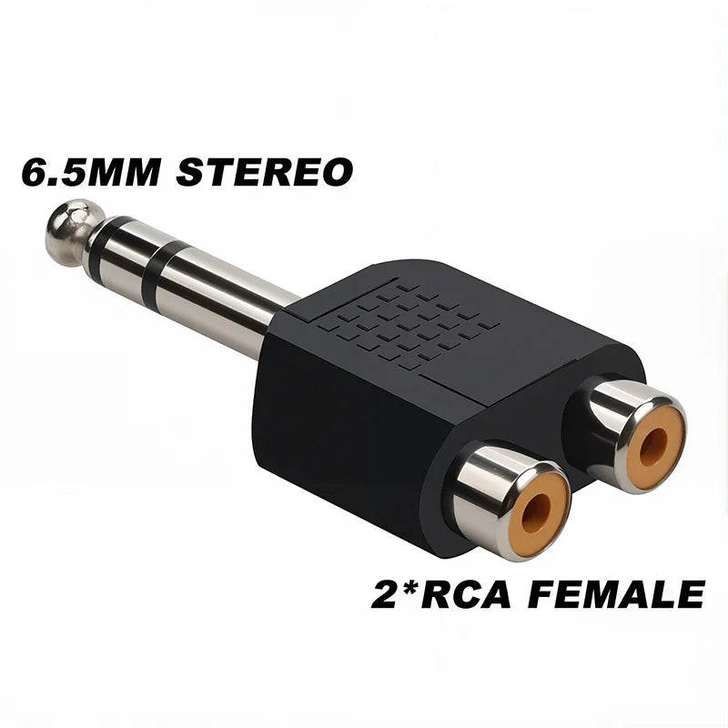 5 Pcs Adaptateur Audio Mono Stéréo 6,5/6,35 mm Interconnexion TS Fiche Mâle 1/8" 1/4" vers Connecteur Femelle RCA Convertisseur Haut-parleur