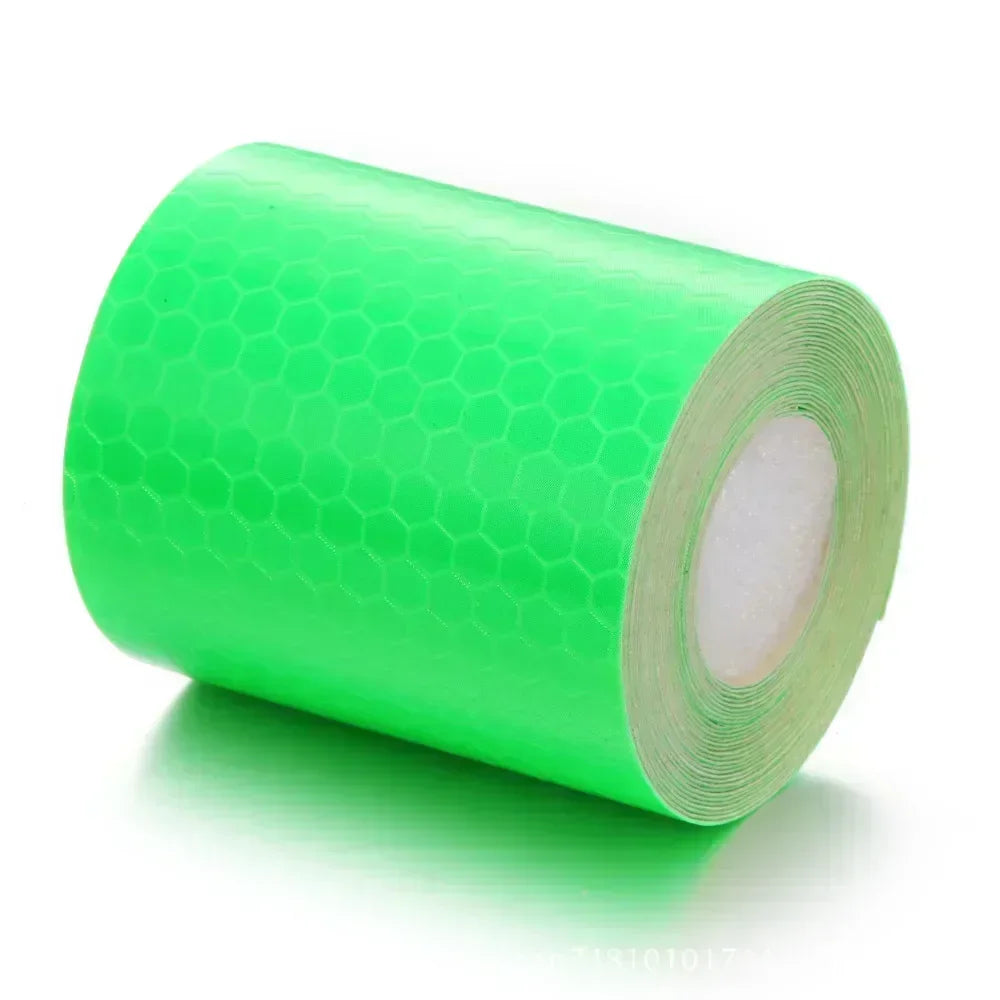 Ruban réfléchissant d'avertissement 5cm*1m Bande réfléchissante de voiture Avertissement de sécurité Autocollant de décoration de voiture Réflecteur à grille de couleur
