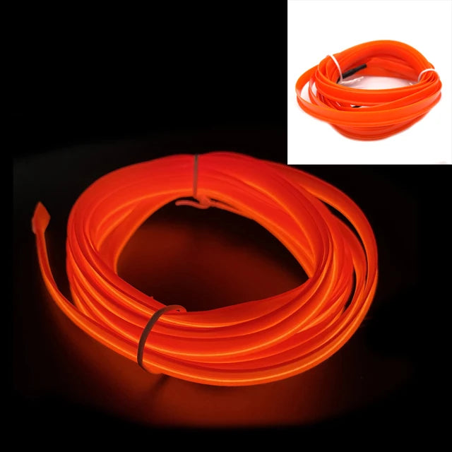 Fil EL de voiture Lumière LED Ambiance intérieure Bande LED Éclairage néon Guirlande Corde Fil Tube Décoration Tube flexible Couleurs LED Auto