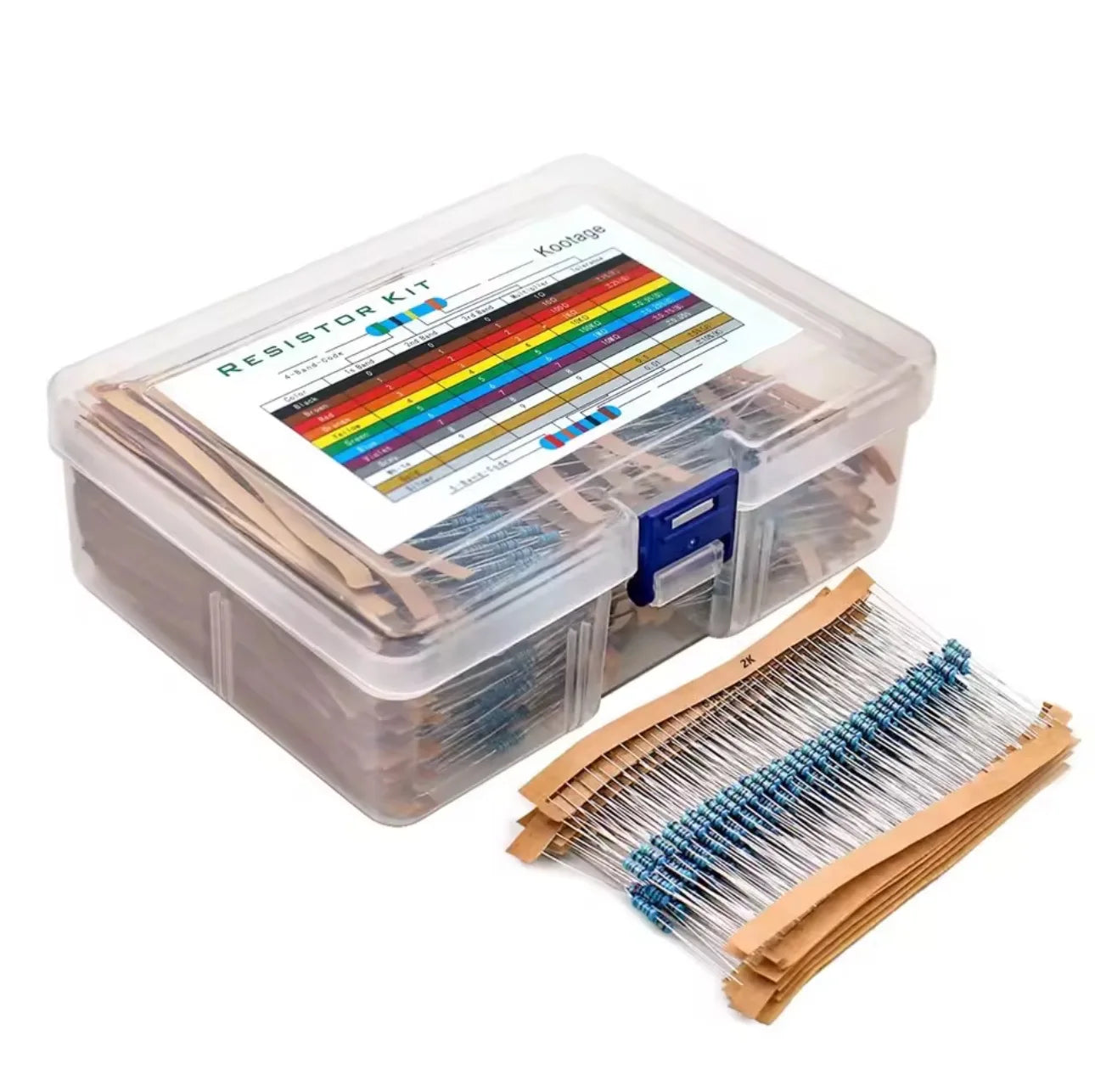 300 pcs/600 pcs/820 pcs Kit de résistances 1 % 1/4 W à film métallique, 10 Ohms ~ 1 M Ohms, 30 valeurs, Kit de composants électroniques