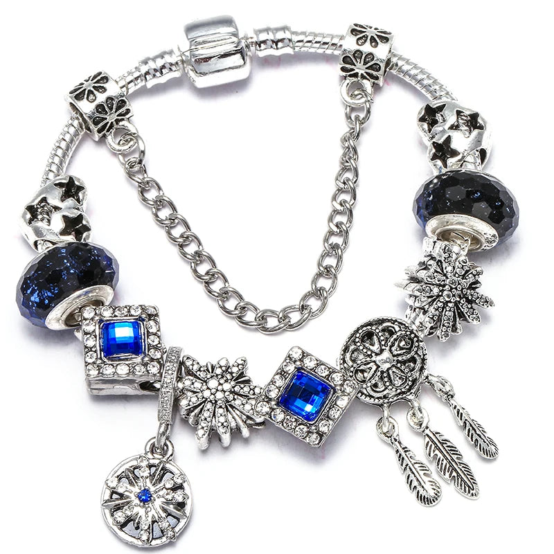 BAOPN Bracelets à breloques en perles cœur à cœur roses européennes pour femmes, bracelets et joncs de marque assortis, bijoux pour couple, livraison directe