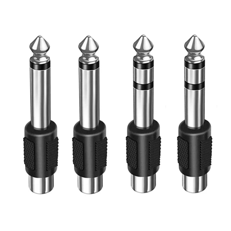 5 Pcs Adaptateur Audio Mono Stéréo 6,5/6,35 mm Interconnexion TS Fiche Mâle 1/8" 1/4" vers Connecteur Femelle RCA Convertisseur Haut-parleur