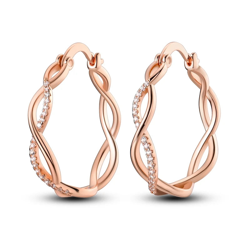 Boucle d'oreille Créole en Argent 925 pour Femme, Or Rose, Jaune, Pendientes Originales, Bijoux Minimalistes