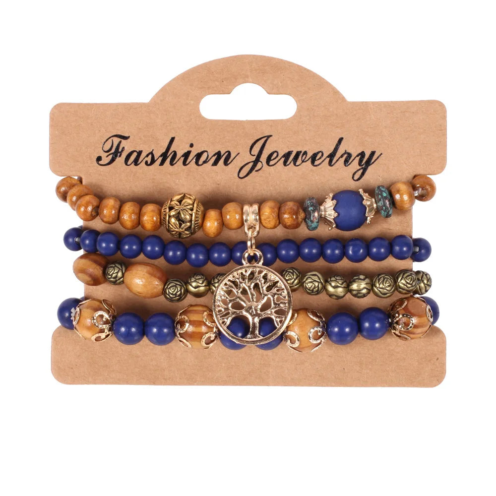 Ensemble de Bracelets Bohémiens Faits à la Main avec Perles pour Femmes, Chaîne Perlé Colorée d'Été, Bijoux Bohèmes pour Filles