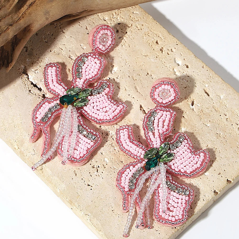 AENSOA Boucles d'oreilles pendantes bohèmes en forme d'étoile de mer, de homard et de conque avec perles pour femme, fabriquées à la main, bijoux d'été sur le thème des animaux marins