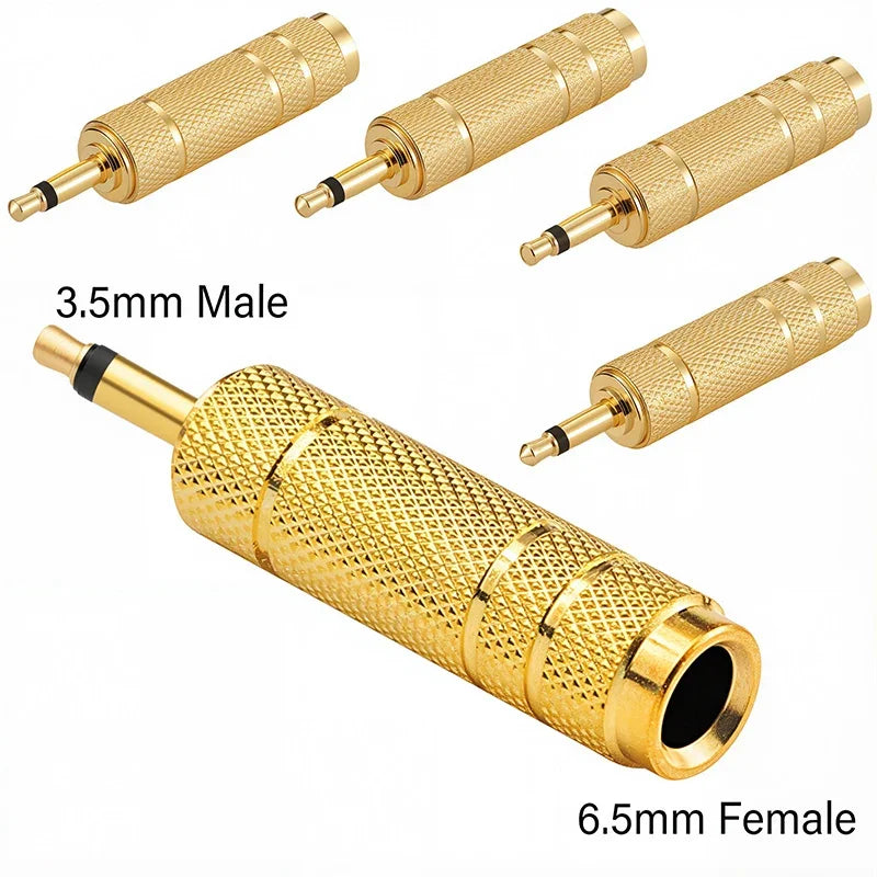 5 prises mono stéréo 3,5 mm 6,35 mm vers adaptateur de connecteur jack audio 3,5 mm 6,5 mm pour haut-parleur
