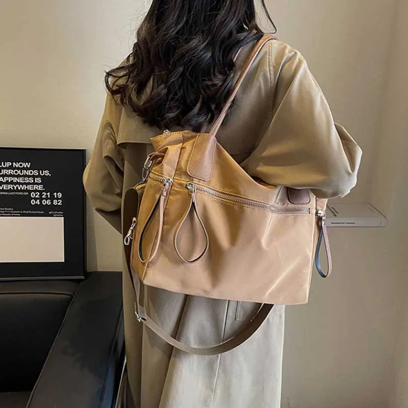 Sac à bandoulière en nylon vintage pour femme, grande capacité, imperméable, sac à main pour les déplacements quotidiens, sacs de voyage, sacs à main pour femme
