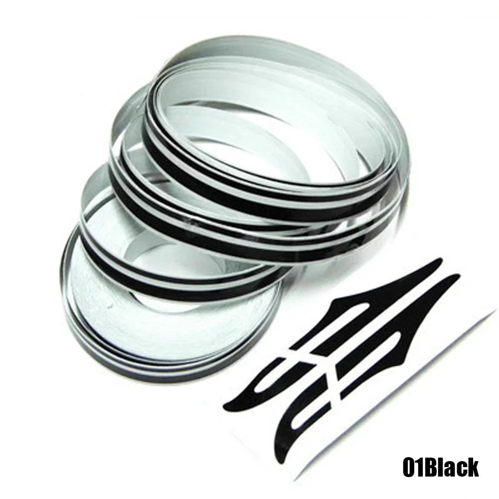Ruban adhésif décoratif pour carrosserie de voiture, motos, 9,8 m x 12 mm, double ligne, multicolore