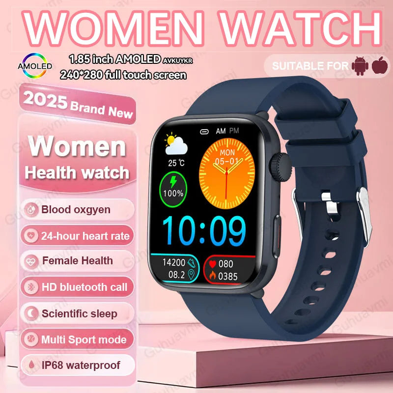 Montre connectée de sport tendance 2025 pour hommes et femmes, avec diagnostic intelligent par IA, surveillance de la tension artérielle, de la fréquence cardiaque (HRV+PPG), étanche IP68 et NFC