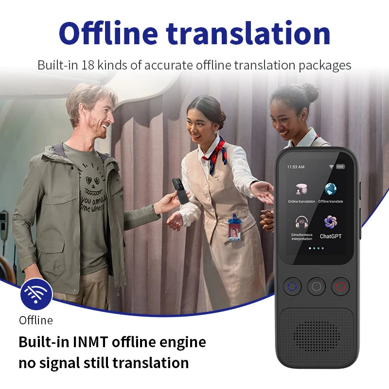 Traducteur Linguistique Hors Ligne, Traduction Vocale et Photo, Traducteur Portable WiFi, Appareil de Traduction pour 138 Langues pour les Voyages et les Affaires