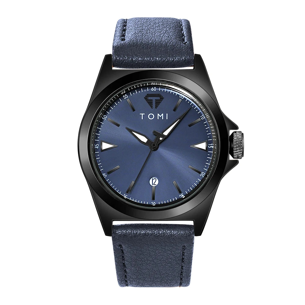 Montre pour homme décontractée minimaliste TOMI, montre à quartz pour homme d'affaires, cadran rond, montre classique à la mode, cadeau
