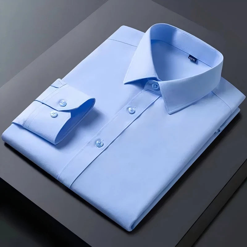 Chemise homme manches longues stretch professionnelle unie et fine