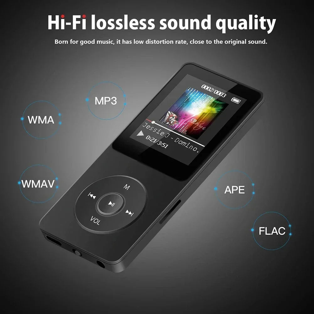 Nouveau lecteur MP3 2026, 1,8 pouces, Type-C, Walkman portable, Bluetooth 5.4 compatible, e-book, enregistrement, radio sport, lecteur de musique MP4