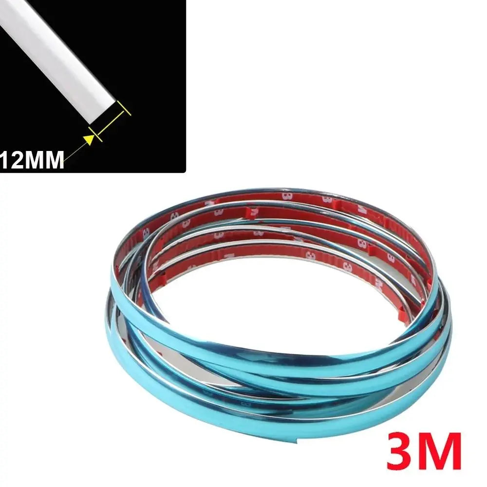 3M/5M Auto Self Adhesive Door Chrome Strip  Protector Moulding Styling Trim Car Lamp Sticker Window Trim Car Exterior Trim