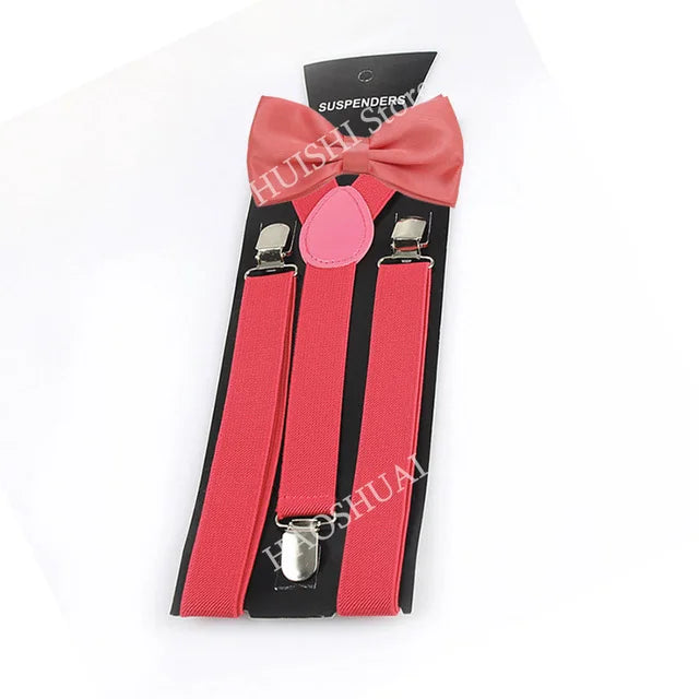 Ensemble Bretelles et Nœud Papillon en Promotion pour Hommes Femmes Garçons Fête Mariage – Bretelles Y-Back Chemise Nœud Papillon Papillon Accessoires de Costume Cadeau