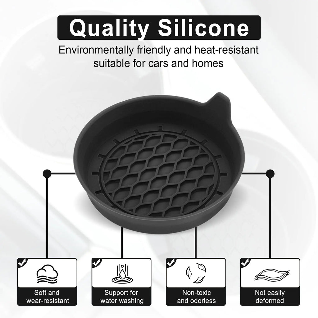 Sous-verre de voiture en silicone souple de 8 cm de diamètre, porte-gobelet antidérapant, étanche, antidérapant et anti-déversement, accessoires intérieurs automobiles universels.