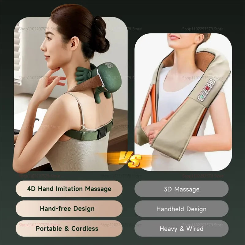 Nouvel appareil de massage pour les épaules et le cou, appareil de massage pour le cou, appareil de massage automatique pour les doigts (sans chauffage)