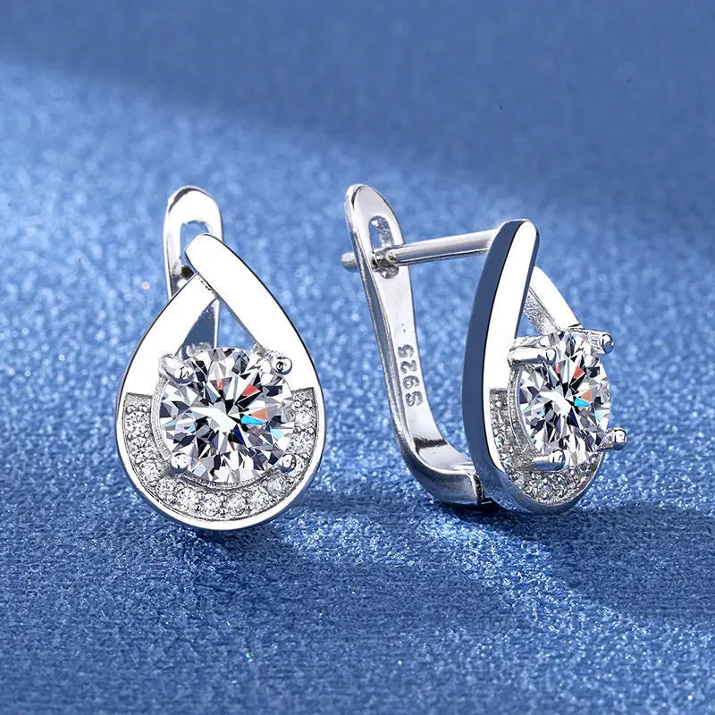 Boucles d'oreilles en argent sterling 925 Bijoux de haute qualité Rétro Motif simple Zircon violet blanc Boucles d'oreilles Meilleures ventes