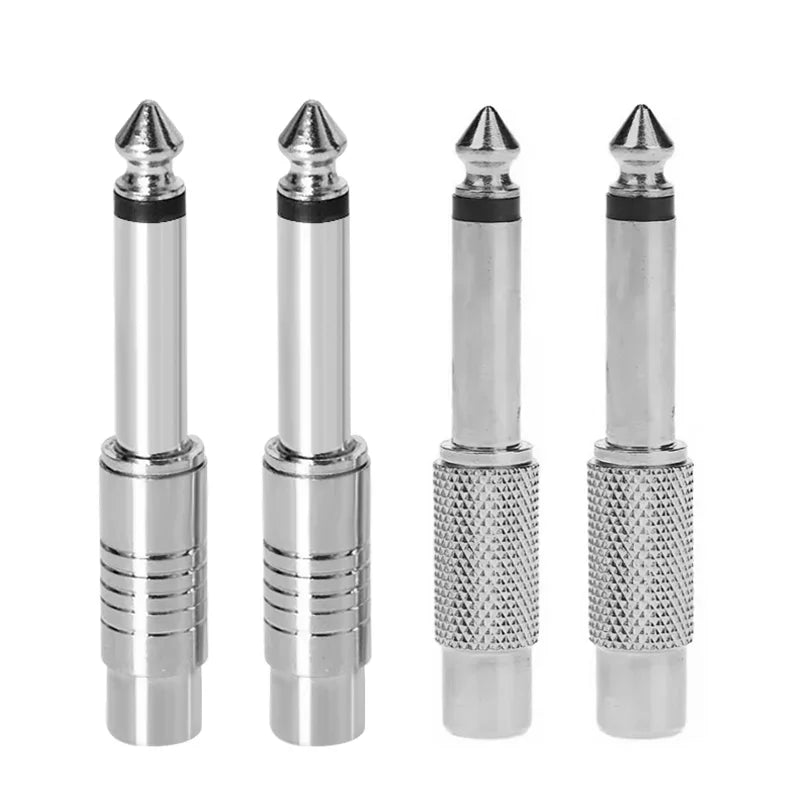 5 Pcs Adaptateur Audio Mono Stéréo 6,5/6,35 mm Interconnexion TS Fiche Mâle 1/8" 1/4" vers Connecteur Femelle RCA Convertisseur Haut-parleur